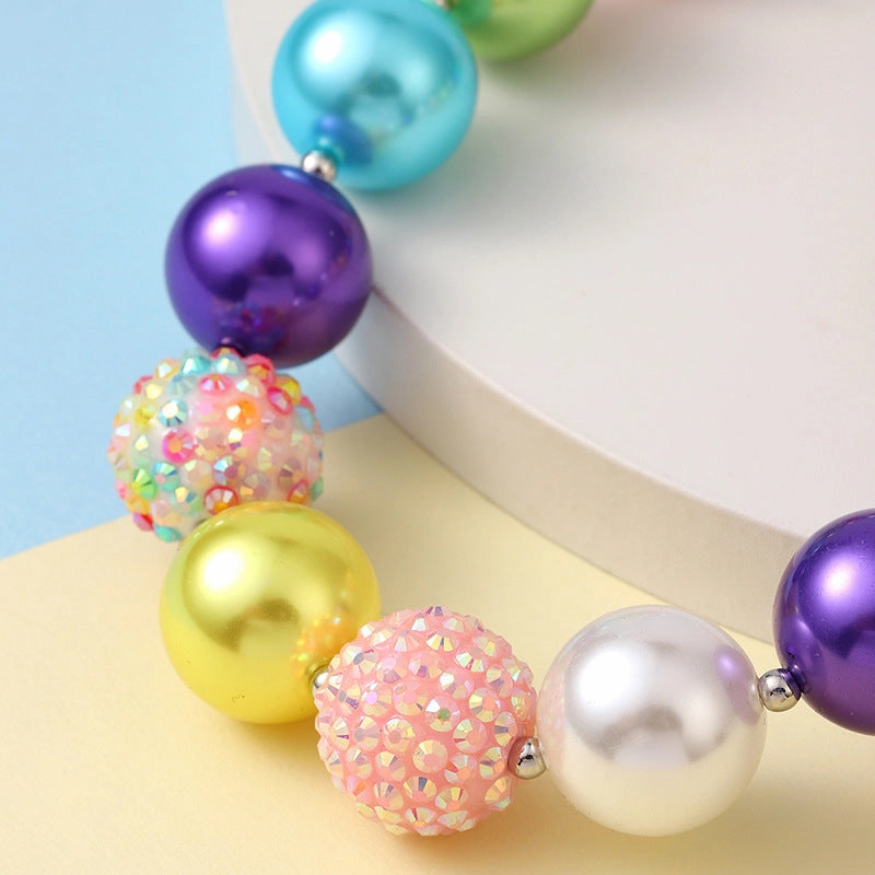 Wholesale Acrylic Rainbow Pearl Necklaces