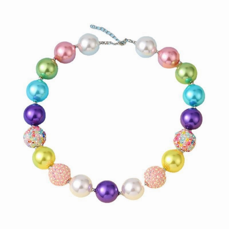 Wholesale Acrylic Rainbow Pearl Necklaces