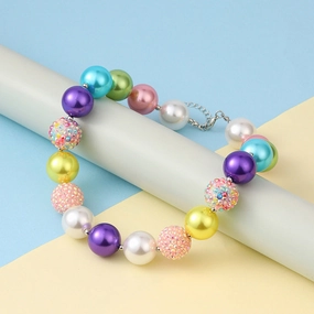 Wholesale Acrylic Rainbow Pearl Necklaces
