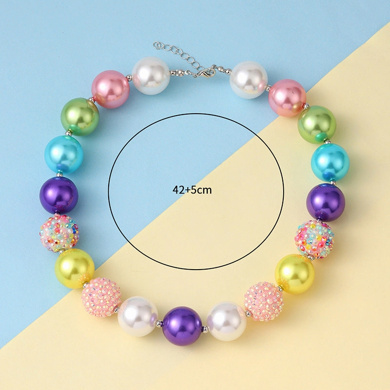 Wholesale Acrylic Rainbow Pearl Necklaces