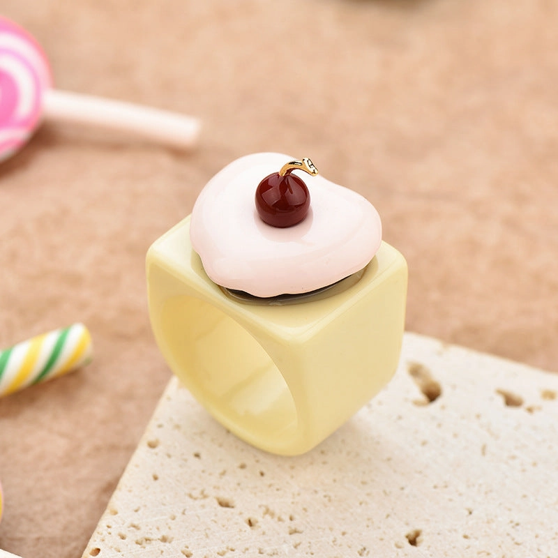 Wholesale Acrylic Sense Cherry Cake Ring