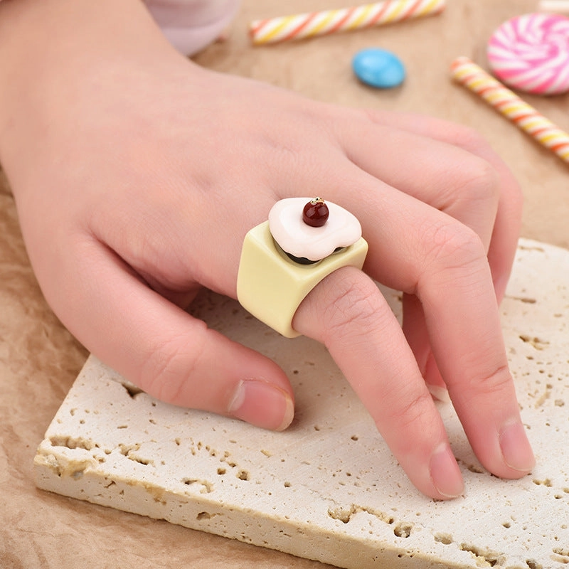 Wholesale Acrylic Sense Cherry Cake Ring