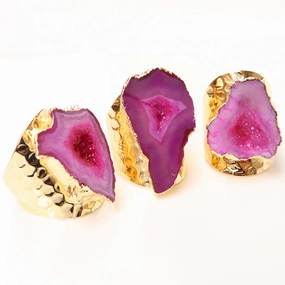 Wholesale Adjustable Natural Agate Ring