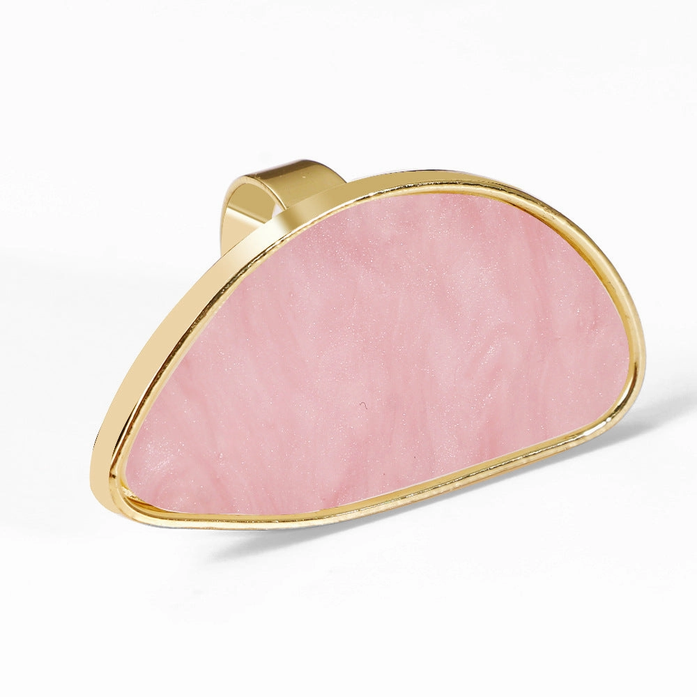 Wholesale Alloy Adjustable Irregular Agate Resin Ring