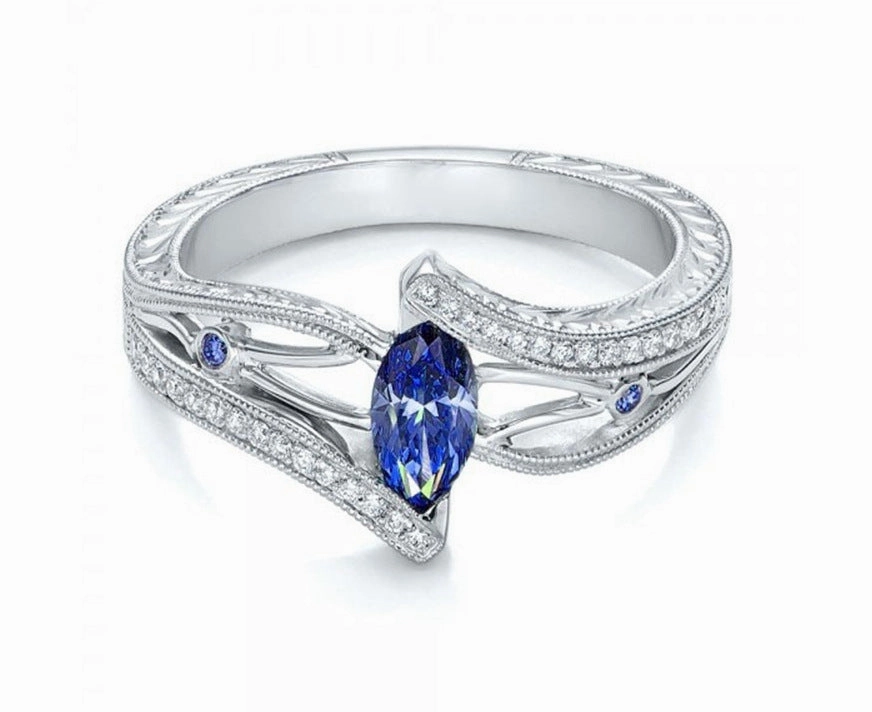 Wholesale Alloy Aquamarine Ring