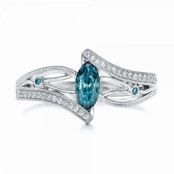 Wholesale Alloy Aquamarine Ring