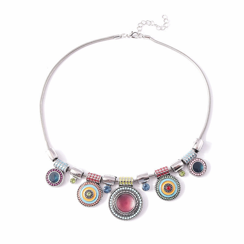 Wholesale Alloy Bohemian Geometric Medal Necklace