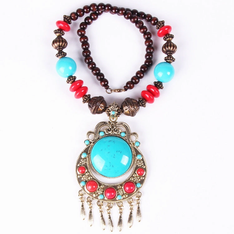 Wholesale Alloy Boho Style Woven Bead Necklace