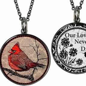 Wholesale Alloy Cardinal Bird Time Stone Glass Accessories Pendant Necklace