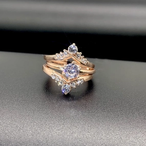 Wholesale Alloy Crown Diamond Set of Three Rings