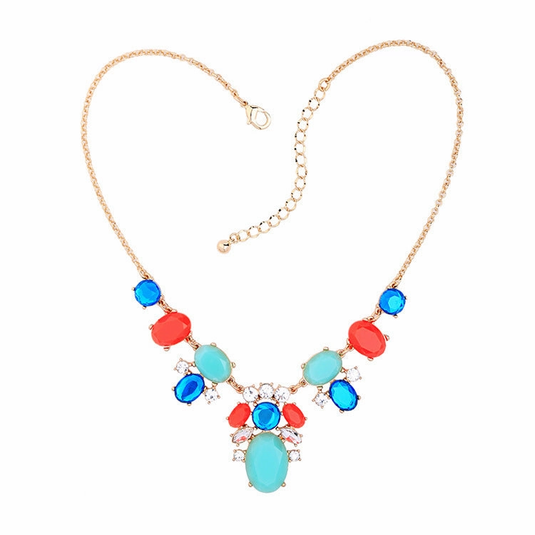 Wholesale Alloy Crystal Flower Necklace