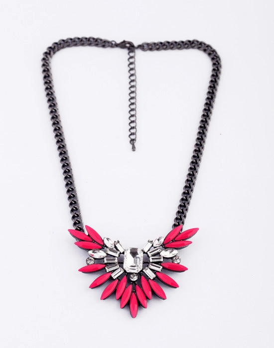 Wholesale Alloy Crystal Flower Necklace