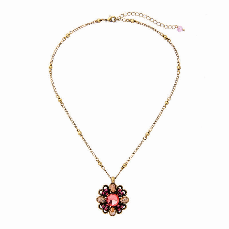 Wholesale Alloy Crystal Flower Necklace