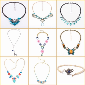 Wholesale Alloy Crystal Flower Necklace