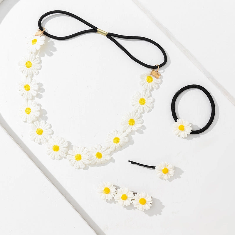 Wholesale Alloy Daisy Flower Bracelet Necklace Headband Hair Accessories Headgear