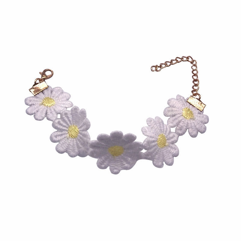 Wholesale Alloy Daisy Flower Bracelet Necklace Headband Hair Accessories Headgear