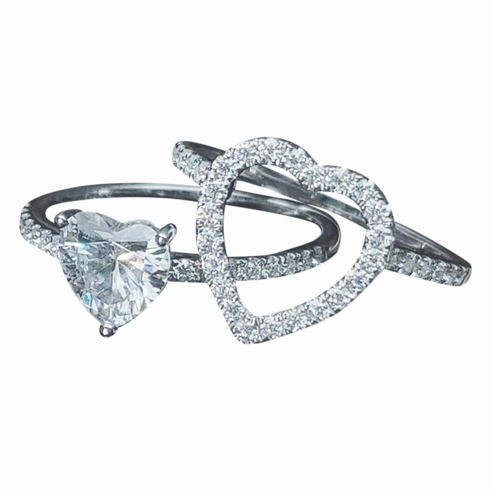 Wholesale Alloy Diamond Heart Love Versatile Ring