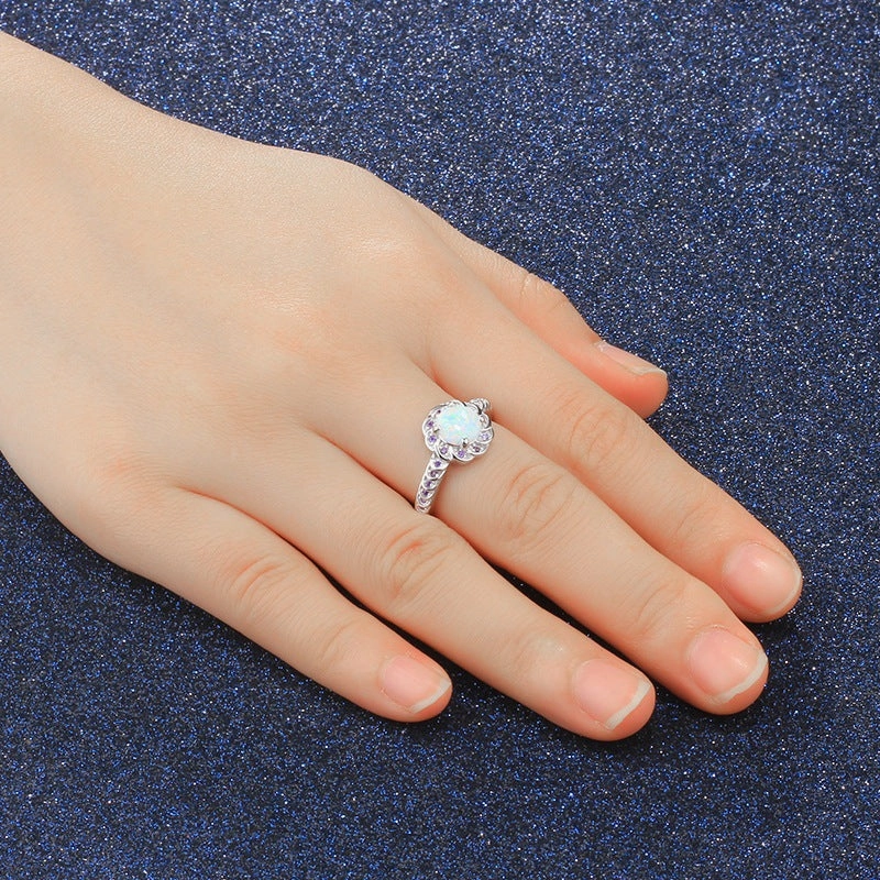 Wholesale Alloy Diamond Round Flower Ring