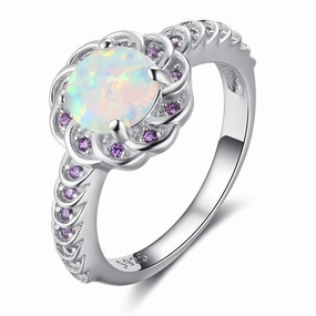 Wholesale Alloy Diamond Round Flower Ring