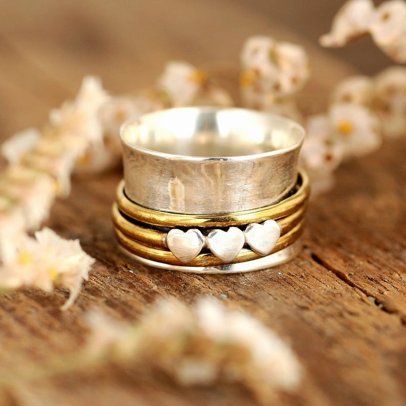 Wholesale Alloy Double Color Steel Wire Love Ring