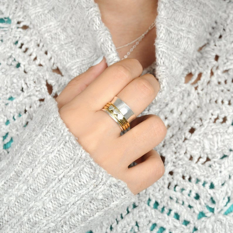 Wholesale Alloy Double Color Steel Wire Love Ring