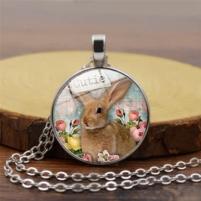 Wholesale Alloy Easter Bunny Necklace