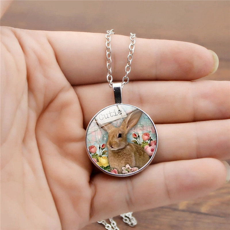 Wholesale Alloy Easter Bunny Necklace