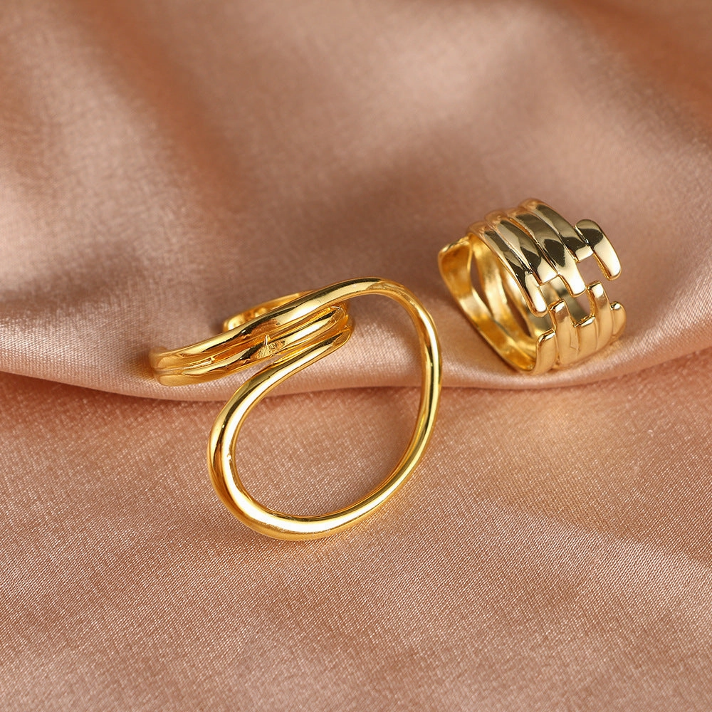Wholesale Alloy Exaggerated Lines Ring
