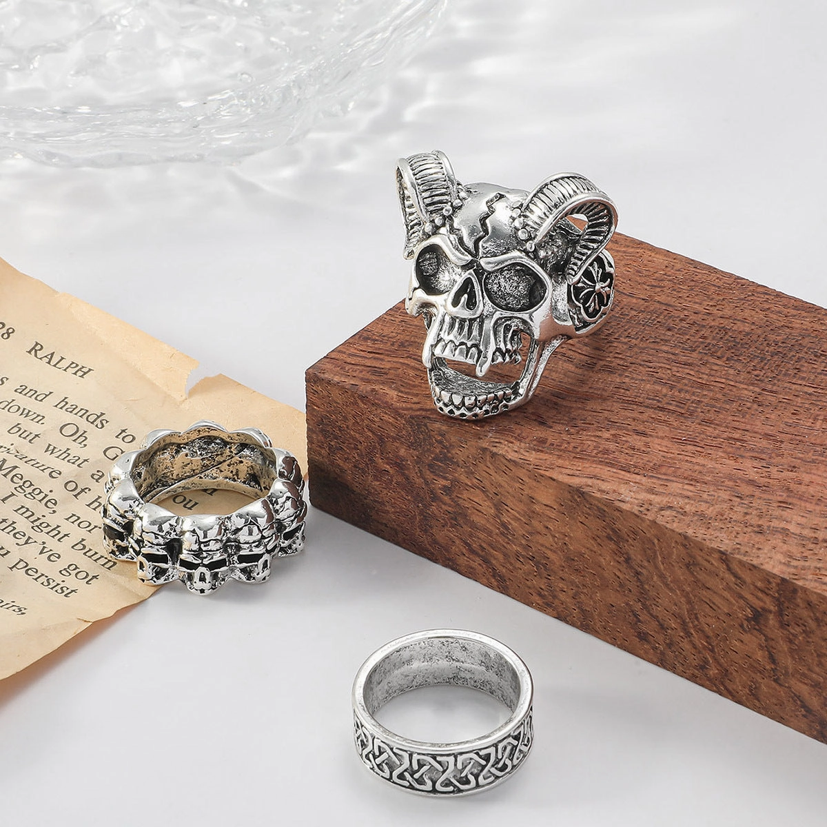 Wholesale Alloy Goat Skeleton Men's Rings