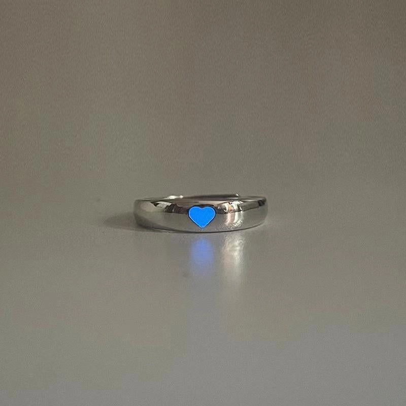 Wholesale Alloy Heart Luminous Live Mouth Adjustable Ring