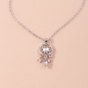Wholesale Alloy Hollow Window Grille Geometric Pendant Necklace