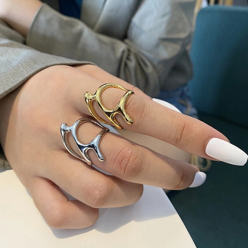Wholesale Alloy Irregular Branch Hollow Open Ring