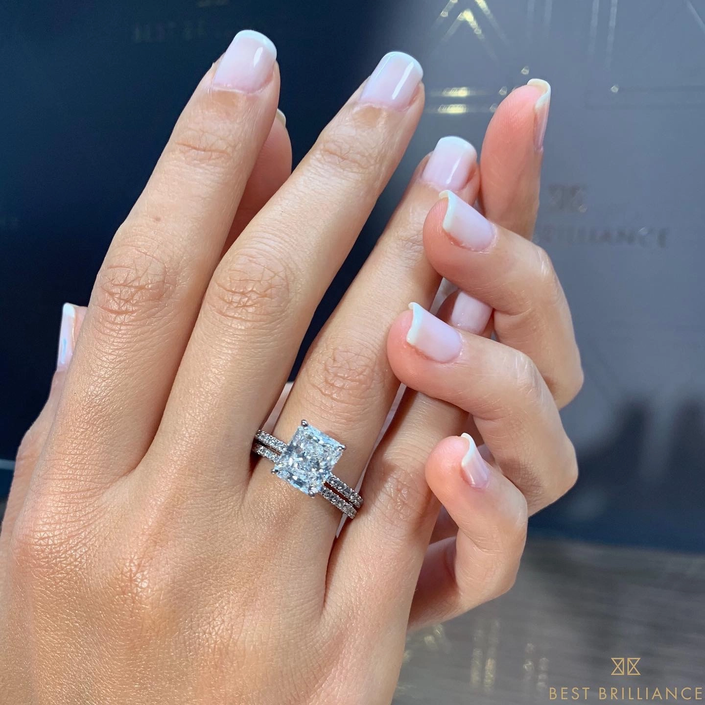 Wholesale Alloy Large Square Diamond Zircon Ring