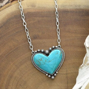 Wholesale Alloy Love Turquoise Pendant Necklace