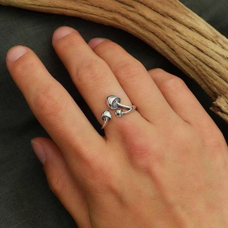 Wholesale Alloy Open Mushroom Rings