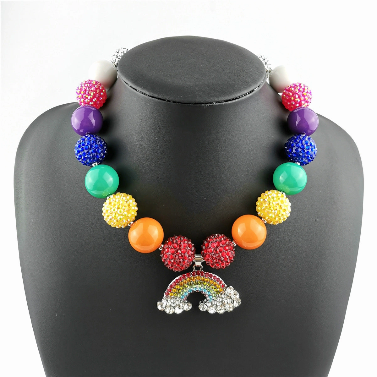 Wholesale Alloy Rainbow Pendant Beaded Necklaces