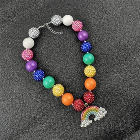 Wholesale Alloy Rainbow Pendant Beaded Necklaces