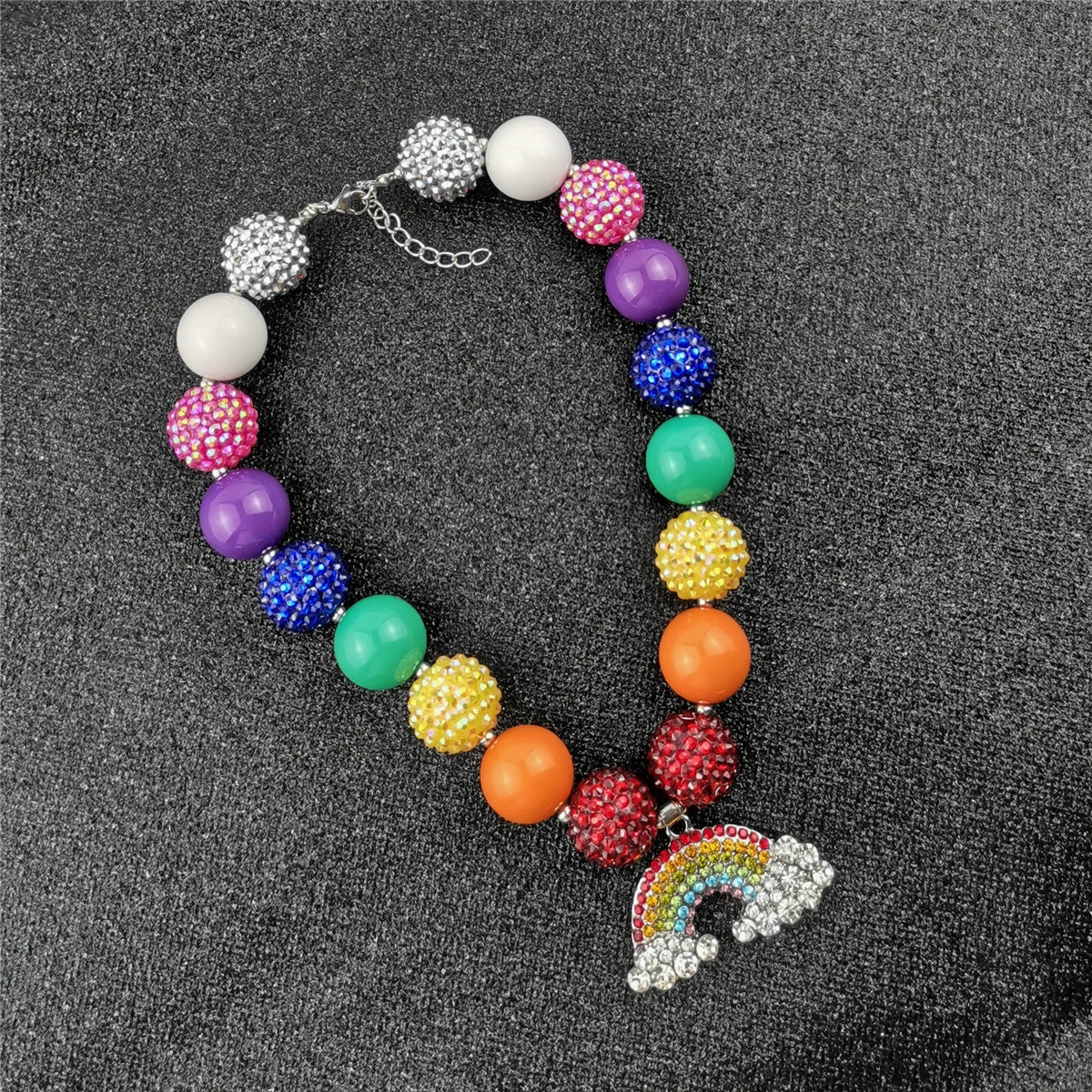 Wholesale Alloy Rainbow Pendant Beaded Necklaces