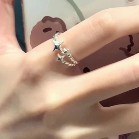 Wholesale Alloy Star Live Mouth Adjustable Ring