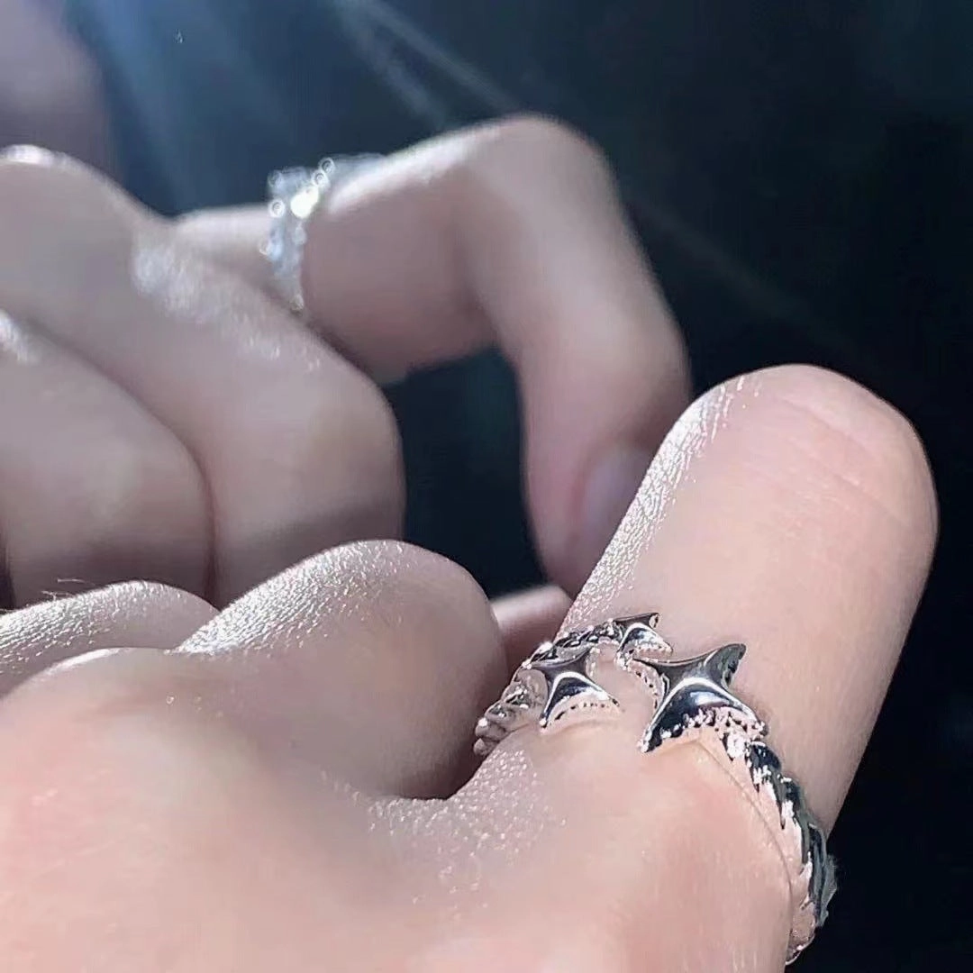 Wholesale Alloy Star Live Mouth Adjustable Ring