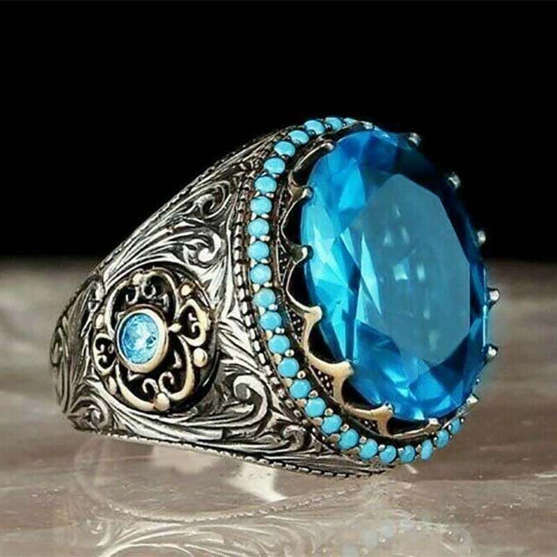 Wholesale Alloy Turquoise Men Ring