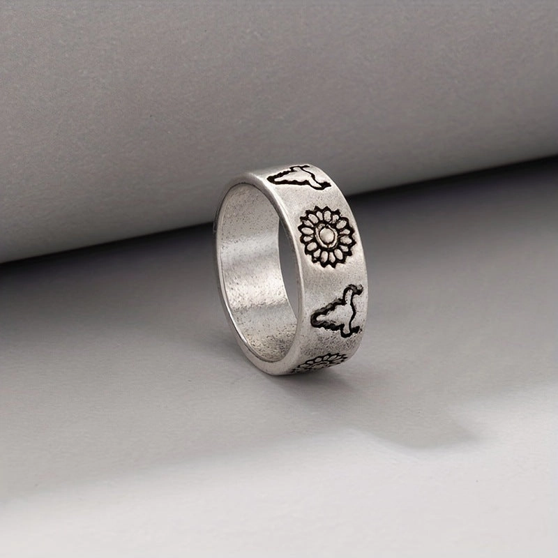 Wholesale Alloy Western Bullhead Ring