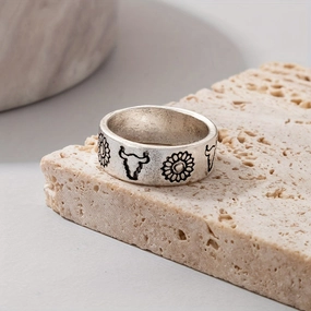 Wholesale Alloy Western Bullhead Ring