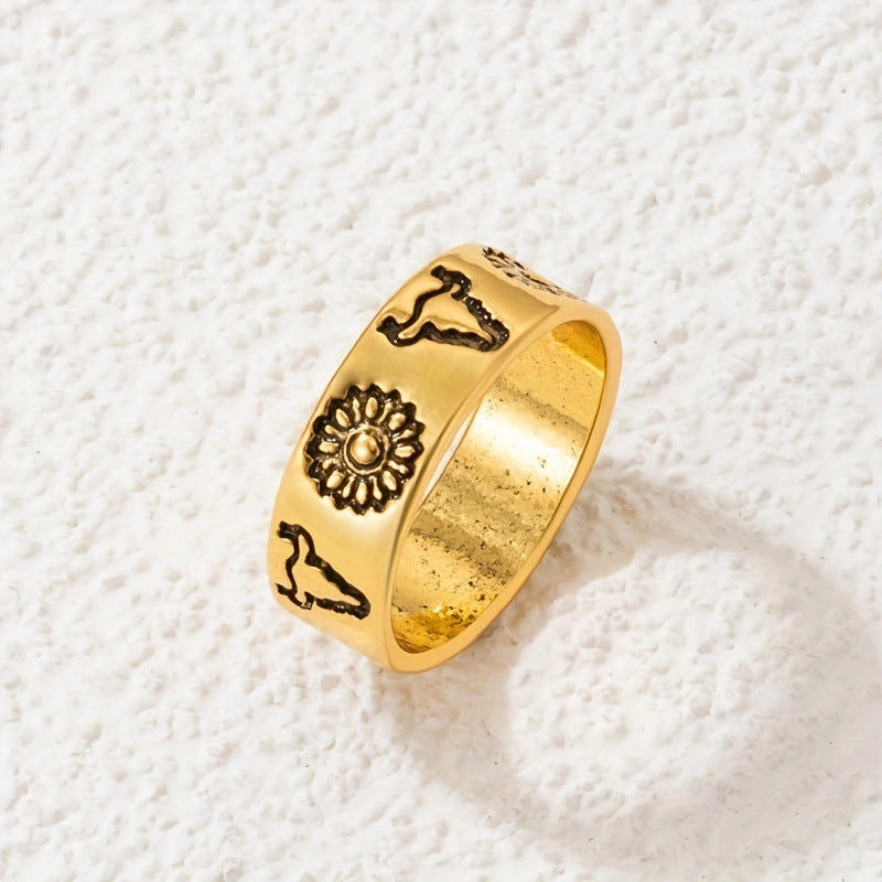 Wholesale Alloy Western Bullhead Ring