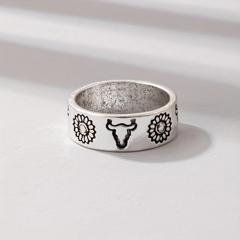 Wholesale Alloy Western Bullhead Ring