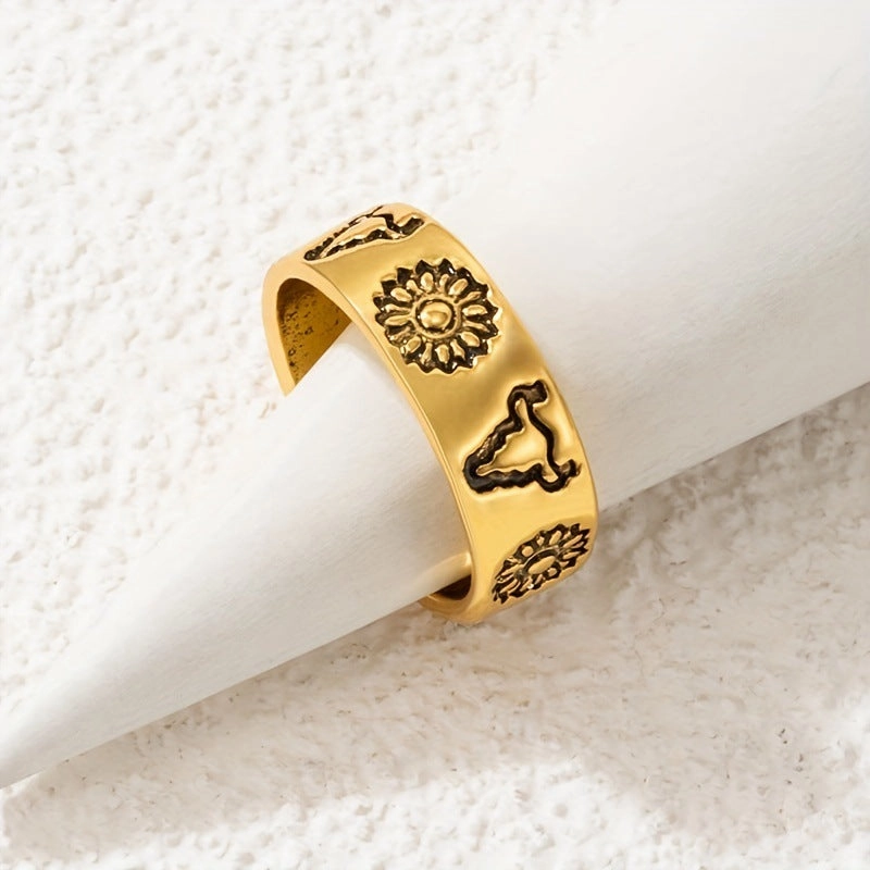Wholesale Alloy Western Bullhead Ring