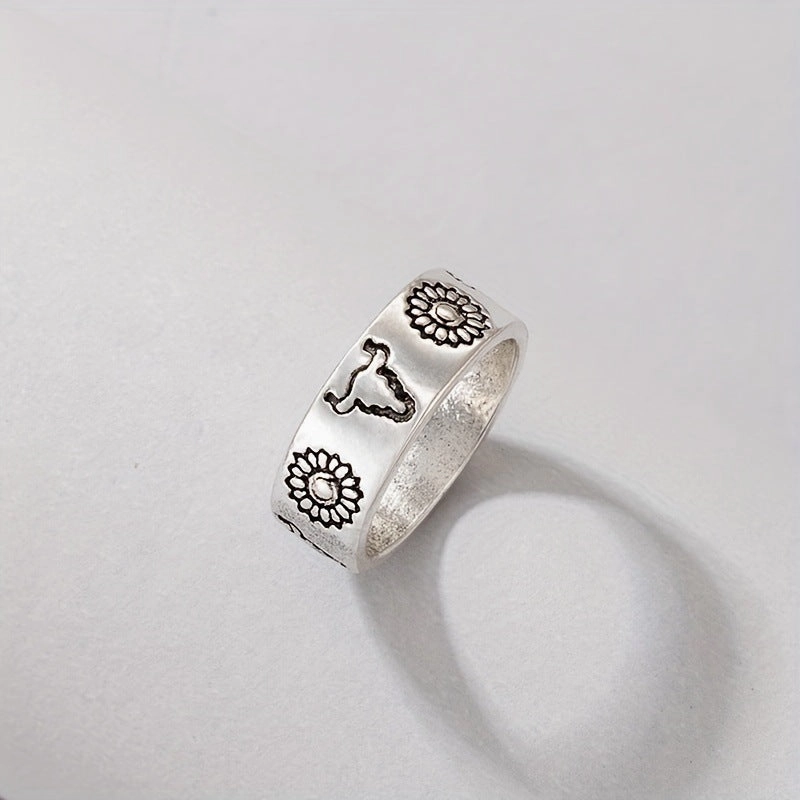 Wholesale Alloy Western Bullhead Ring