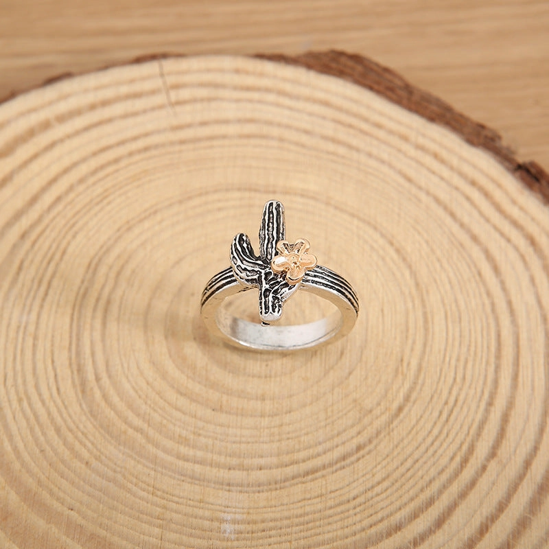 Wholesale Alloy Western Vintage Cactus Ring