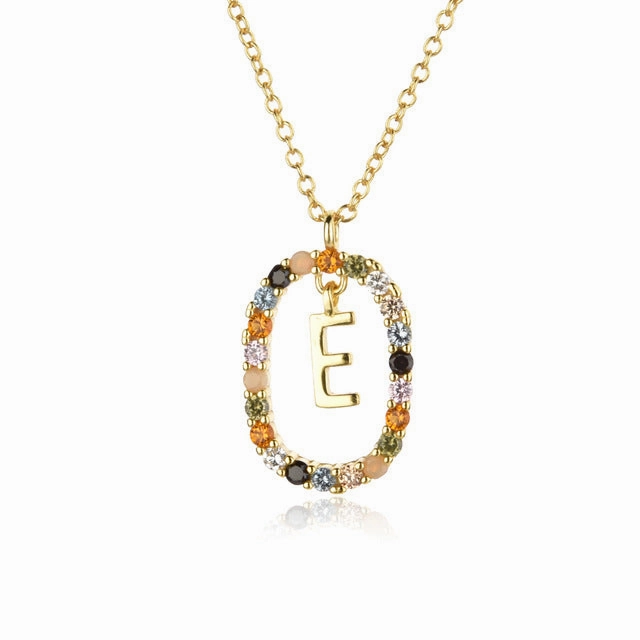 Wholesale Alphabet Gemstone Crystal Copper Necklaces