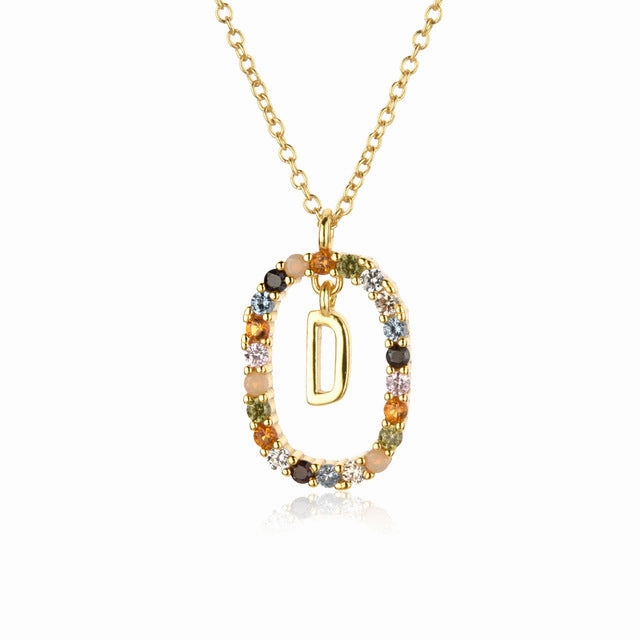 Wholesale Alphabet Gemstone Crystal Copper Necklaces
